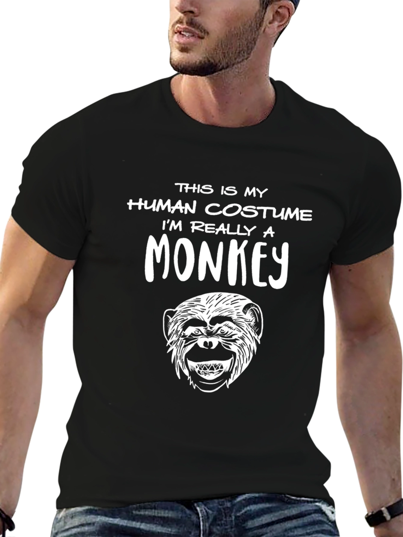 Human Costume Monkey Graphic Tee