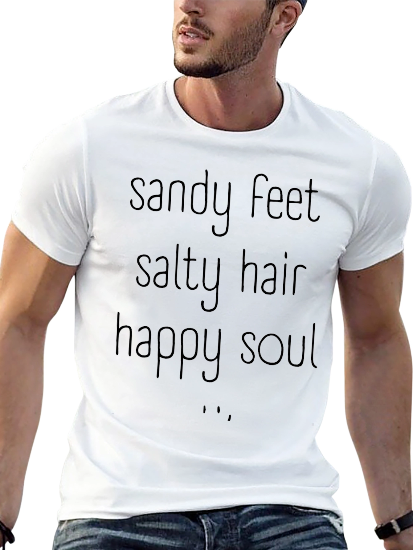 Sandy Feet Salty Hair Happy Soul Graphic Tee