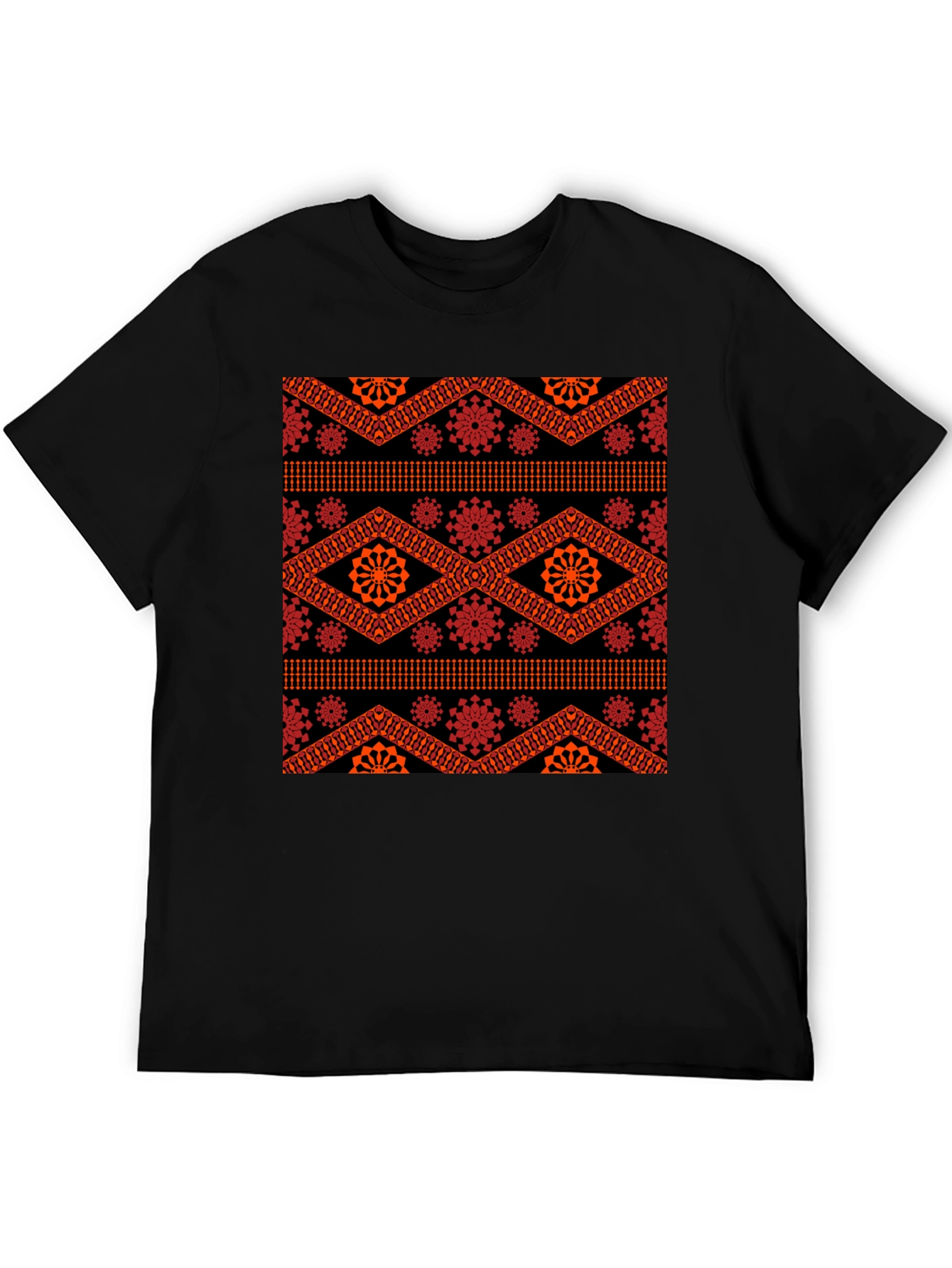 Patterned Black T-Shirt