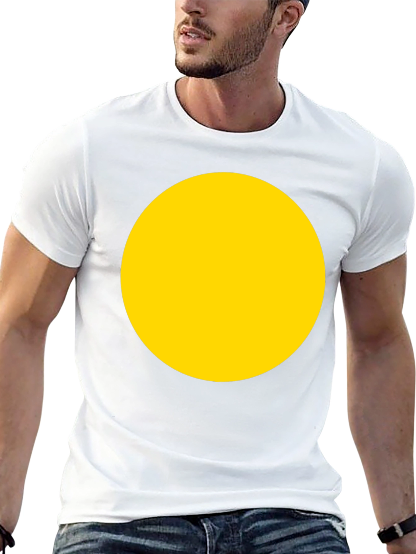 Bold Yellow Circle Black T-Shirt