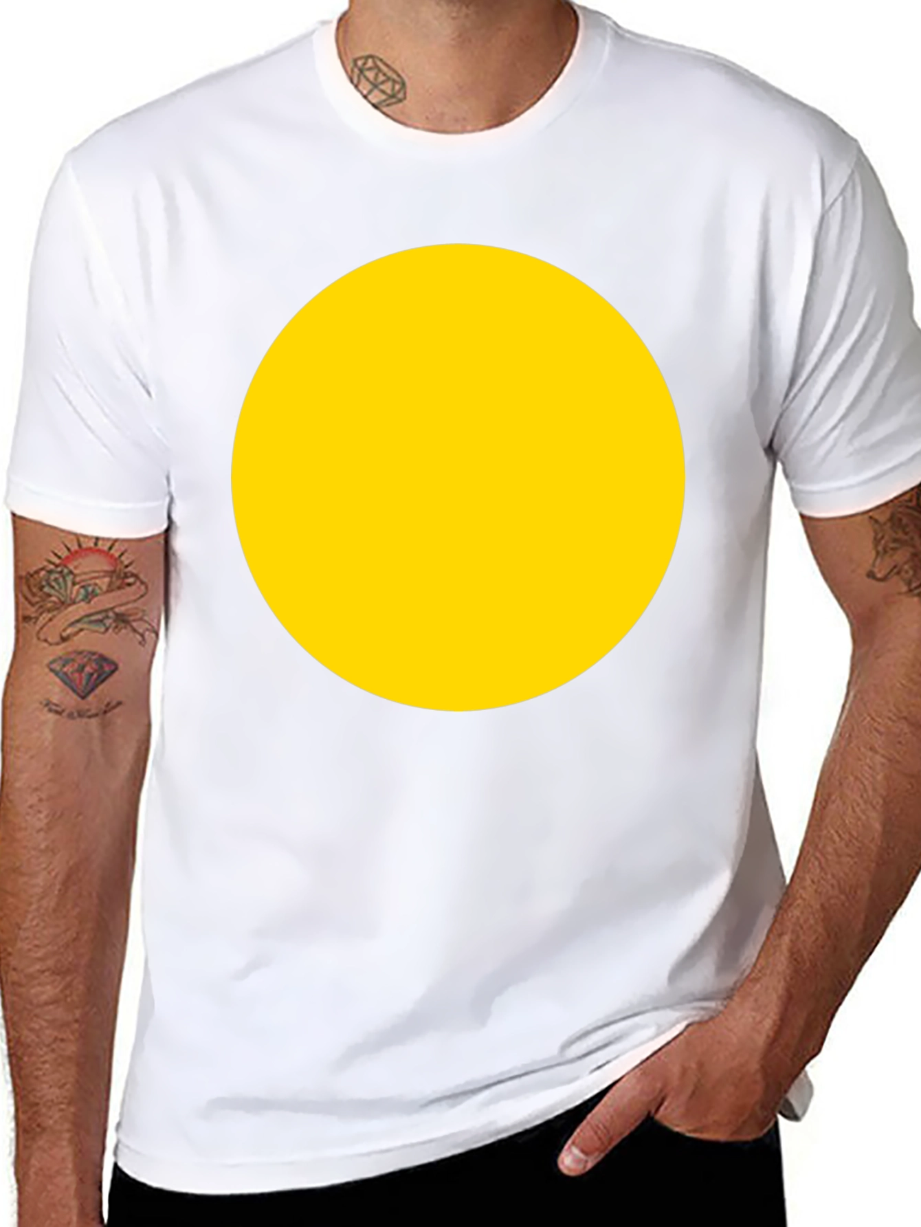 Bold Yellow Circle Black T-Shirt