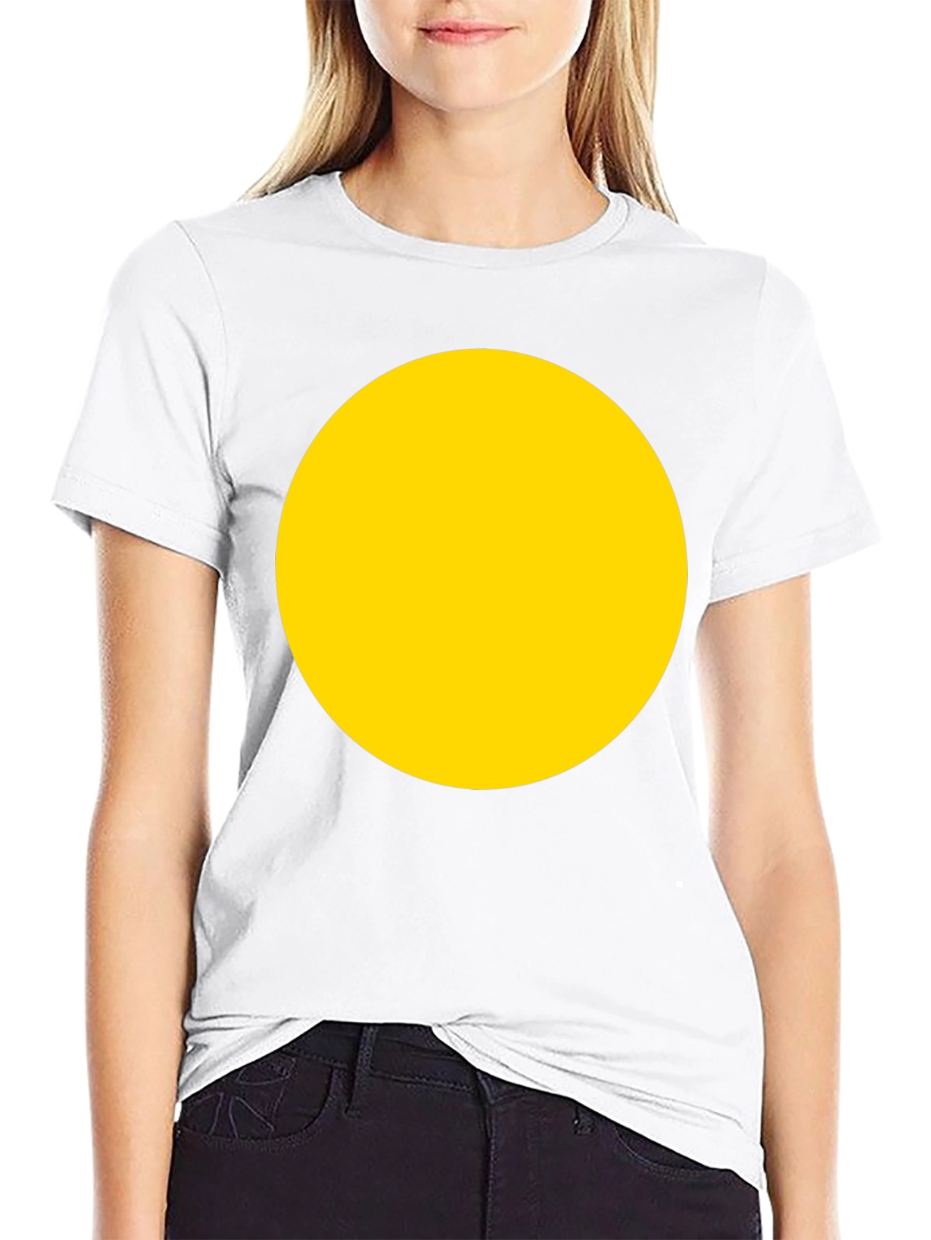 Bold Yellow Circle Black T-Shirt