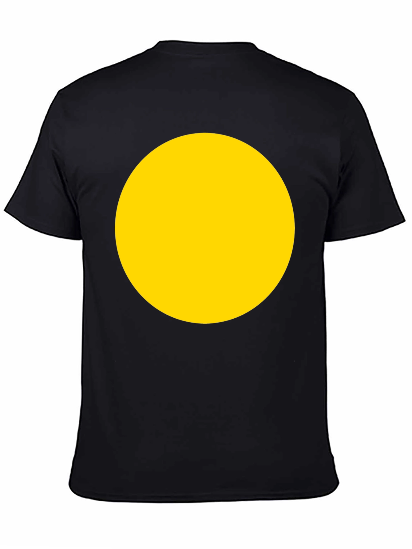 Bold Yellow Circle Black T-Shirt
