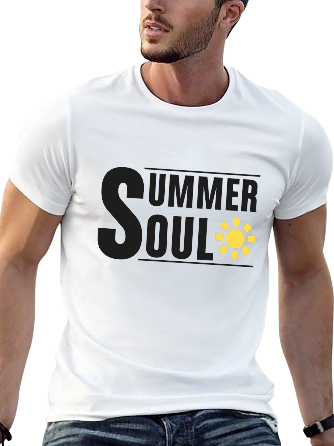 Summer Soul Graphic Tee - Black Casual T-Shirt