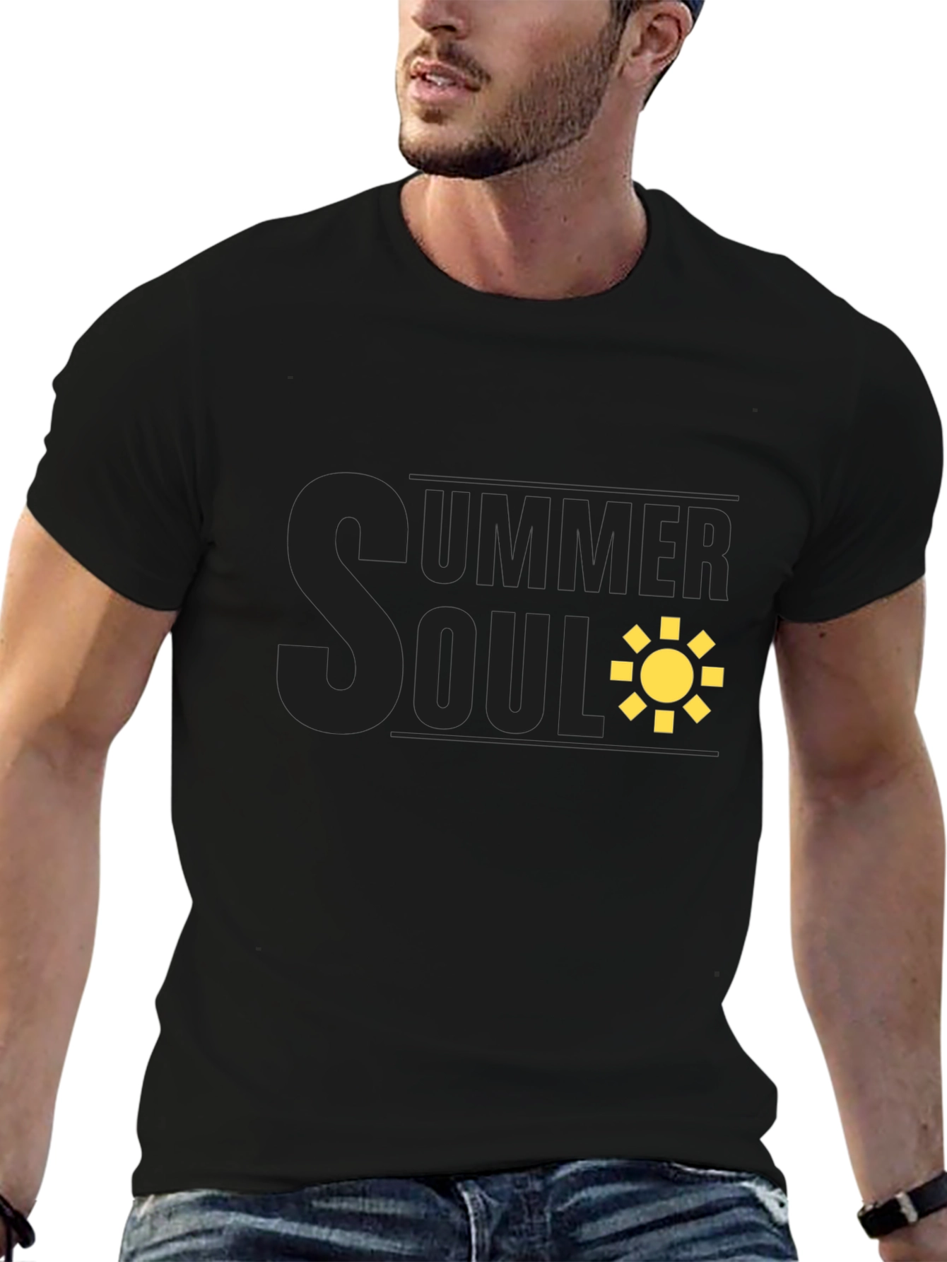 Summer Soul Graphic Tee - Black Casual T-Shirt