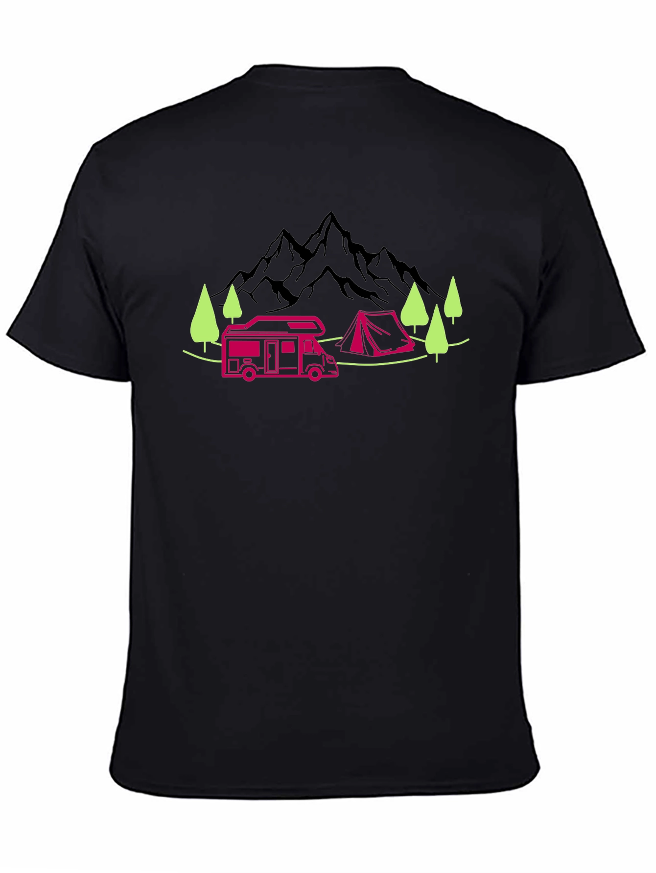 Camping Adventure Graphic Tee - Black