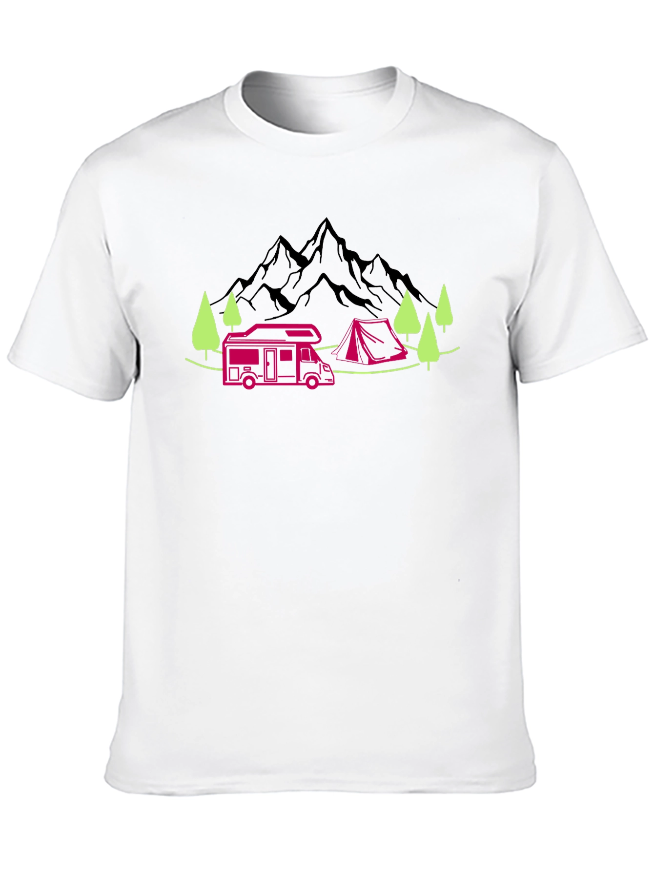 Camping Adventure Graphic Tee - Black