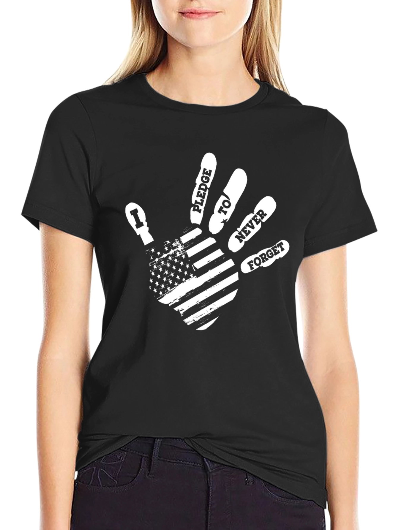 Patriotic Never Forget Handprint T-Shirt