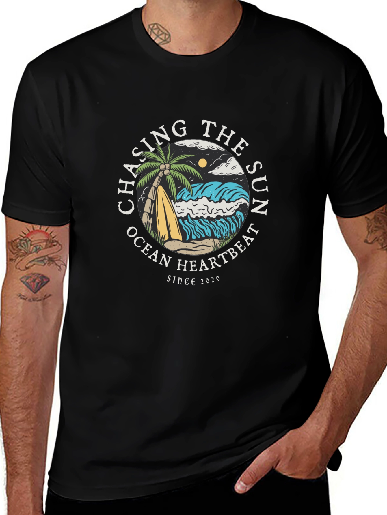 Chasing the Sun Graphic Tee - Ocean Heartbeat T-Shirt