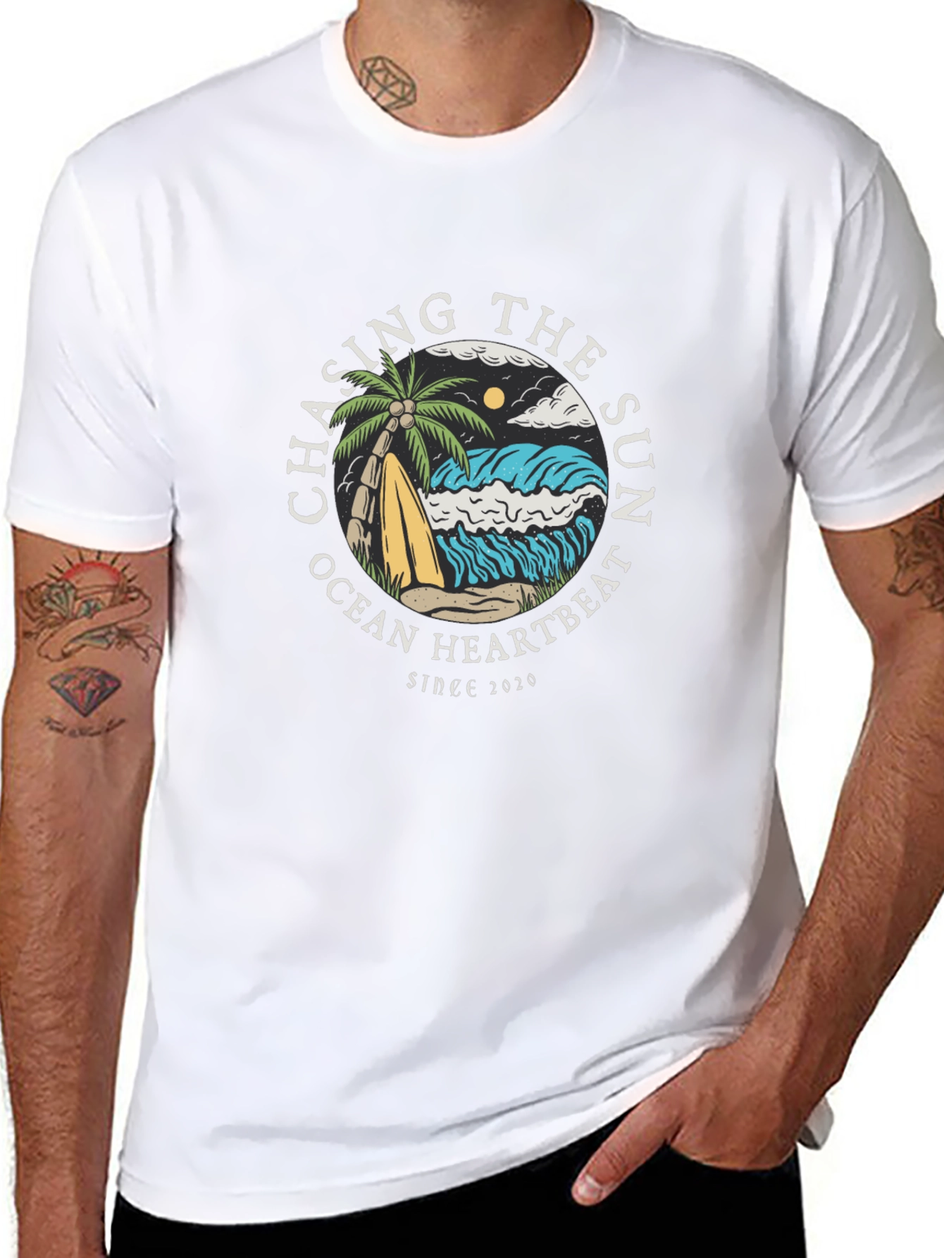 Chasing the Sun Graphic Tee - Ocean Heartbeat T-Shirt