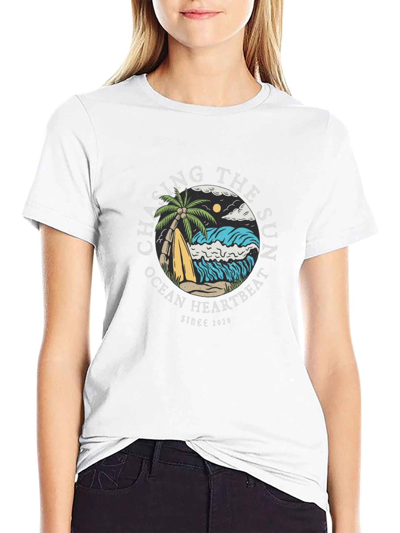 Chasing the Sun Graphic Tee - Ocean Heartbeat T-Shirt