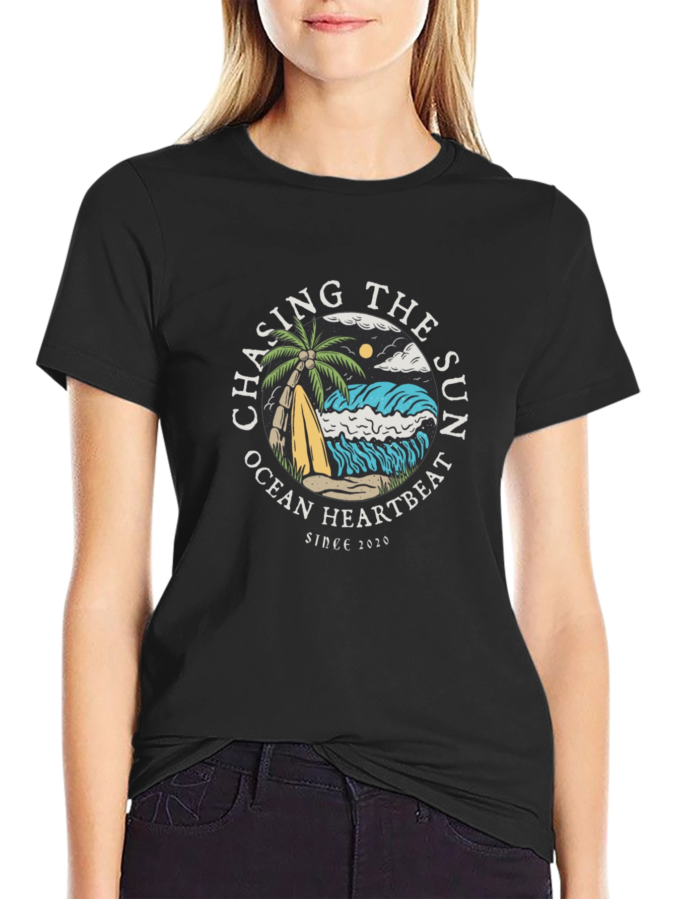 Chasing the Sun Graphic Tee - Ocean Heartbeat T-Shirt
