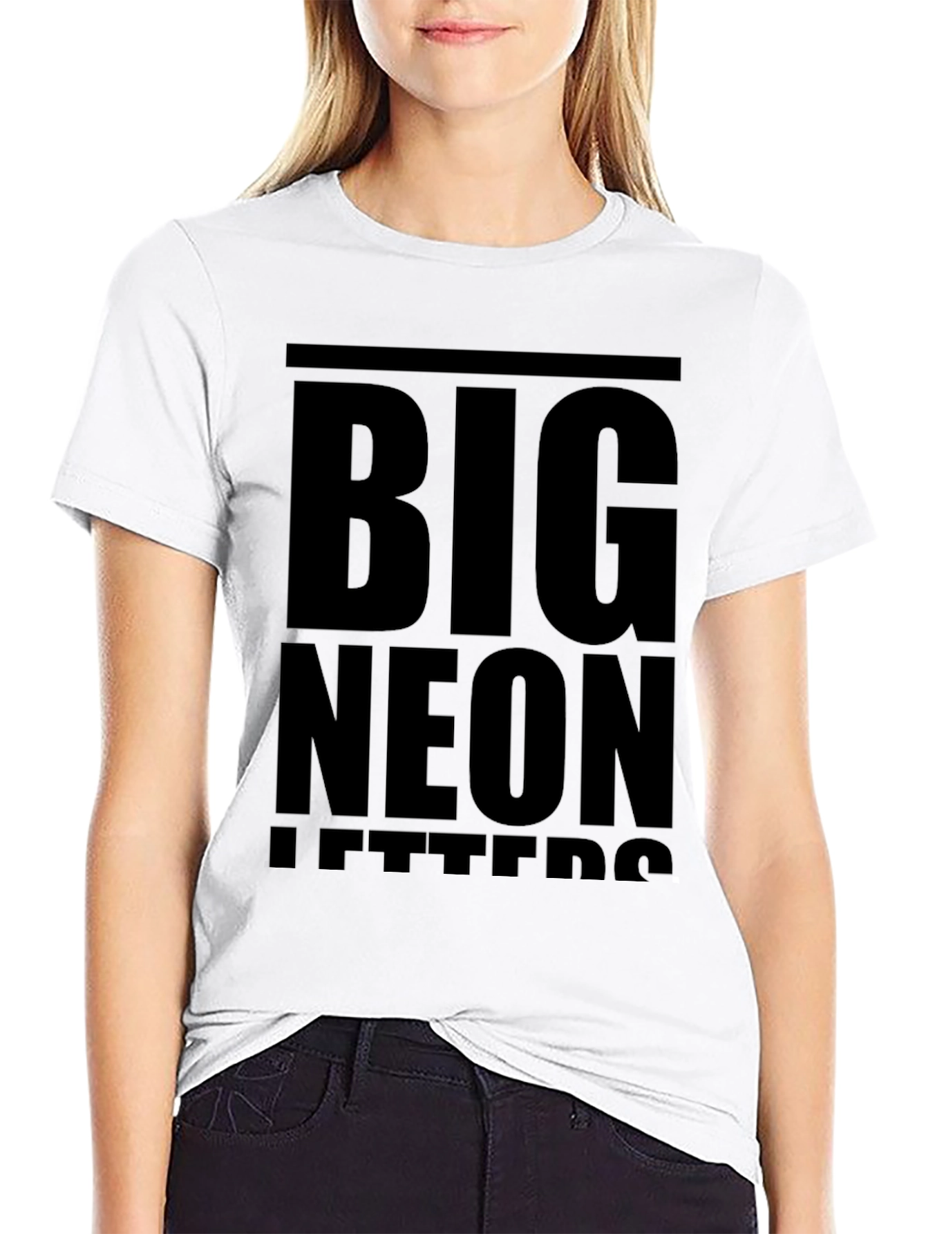 Bold Statement T-Shirt: Big Neon Letters Design