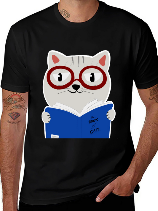 Cat Reading Book Graphic Tee - Book of Cats T-Shirt