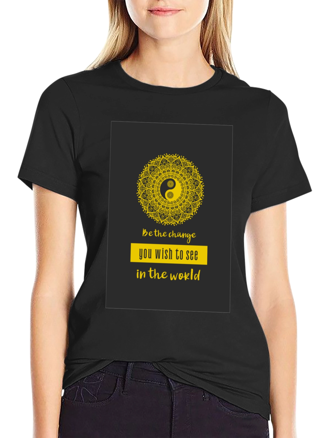Yin Yang Mandala Graphic T-Shirt - Be the Change