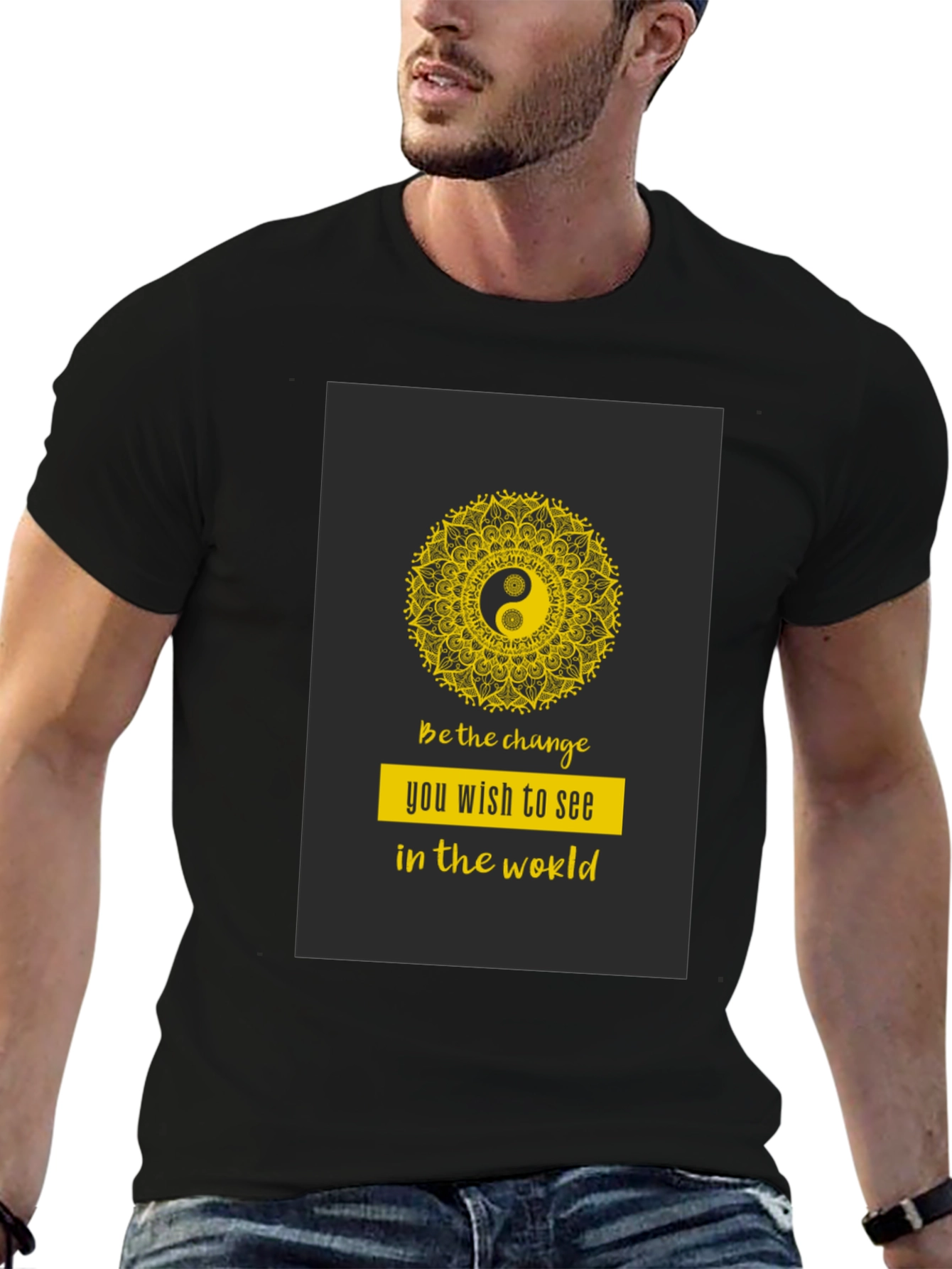 Yin Yang Mandala Graphic T-Shirt - Be the Change