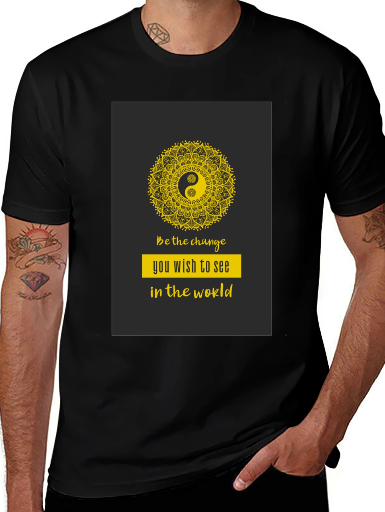 Yin Yang Mandala Graphic T-Shirt - Be the Change