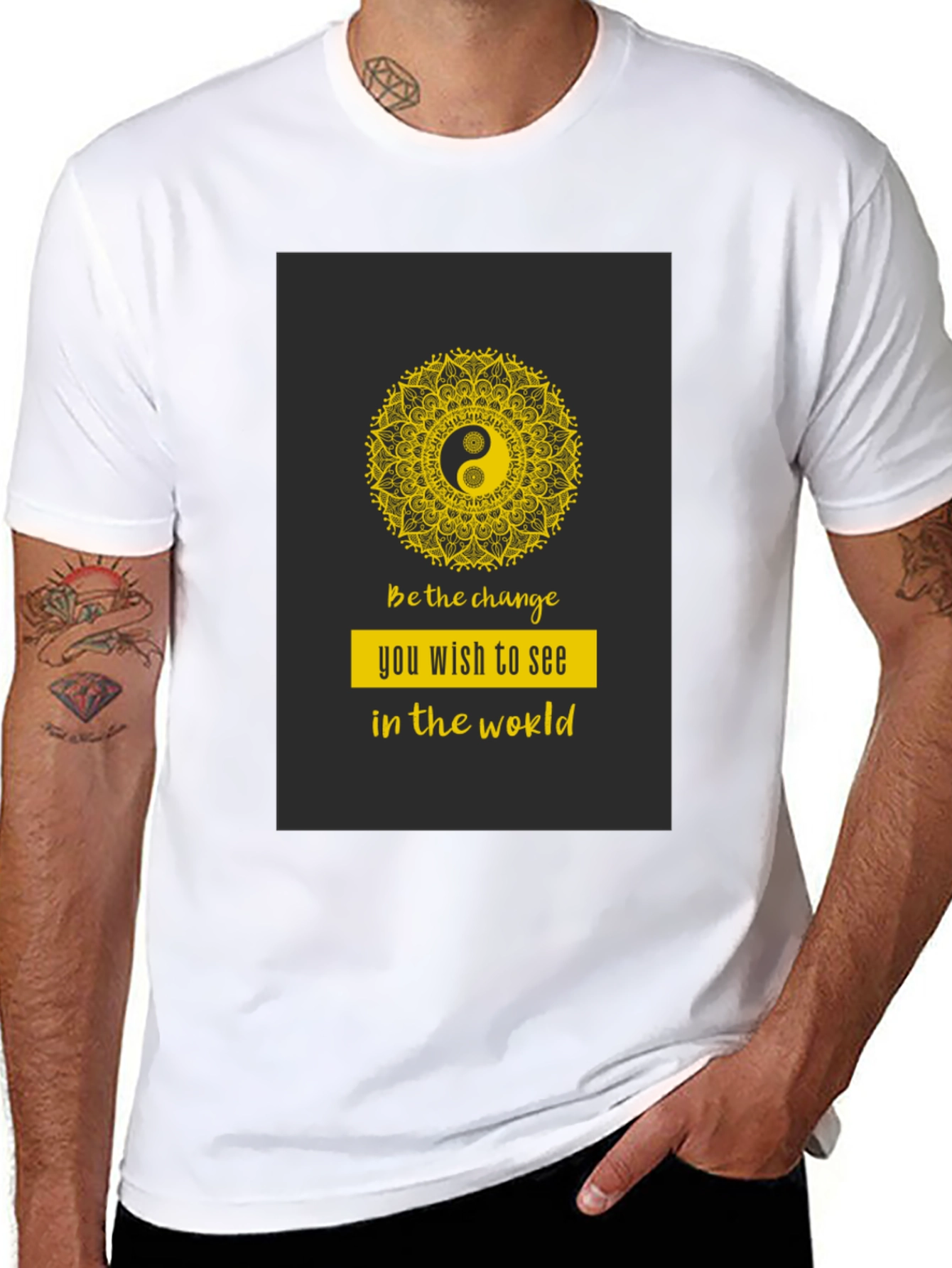 Yin Yang Mandala Graphic T-Shirt - Be the Change