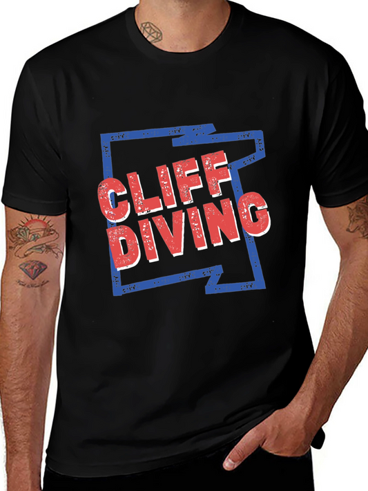 Cliff Diving Graphic Tee - Cool Design