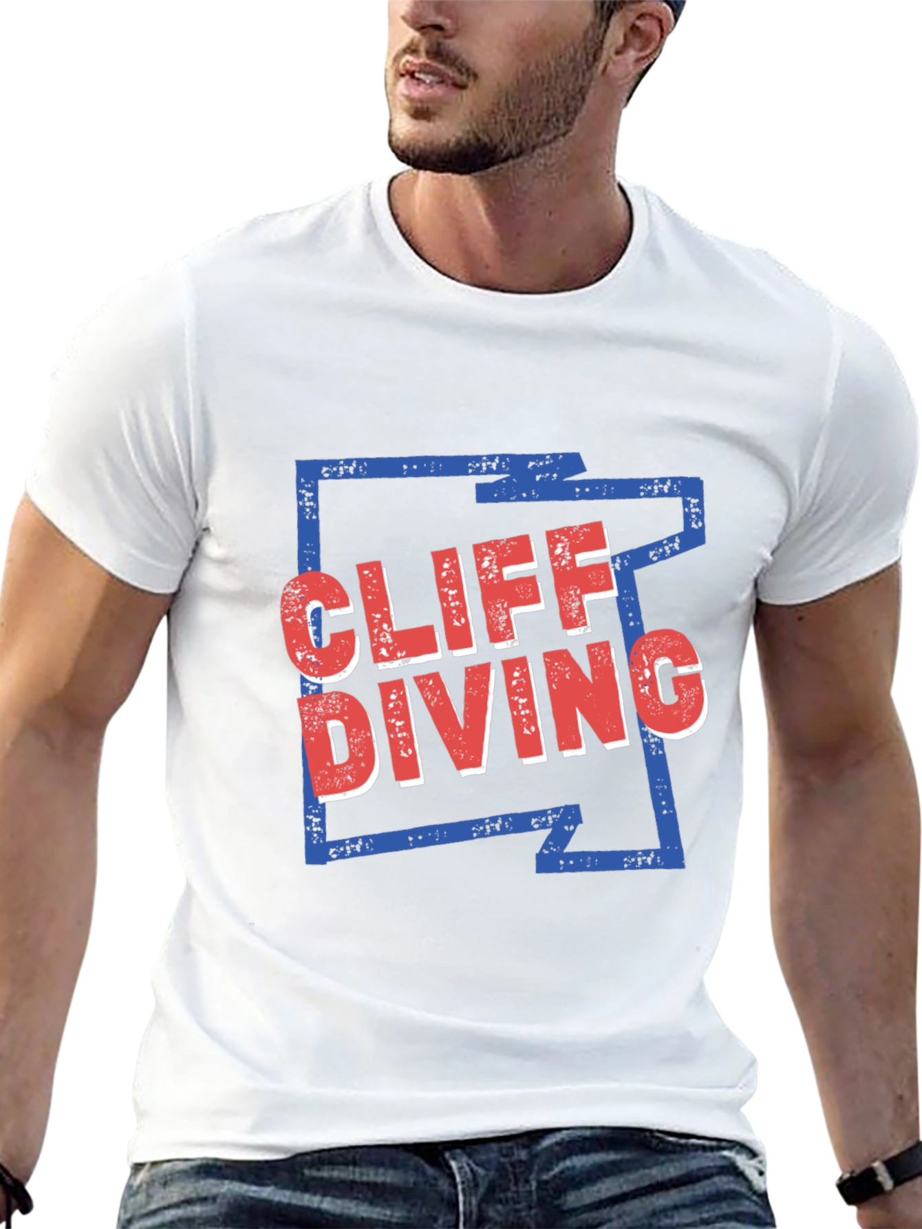 Cliff Diving Graphic Tee - Cool Design