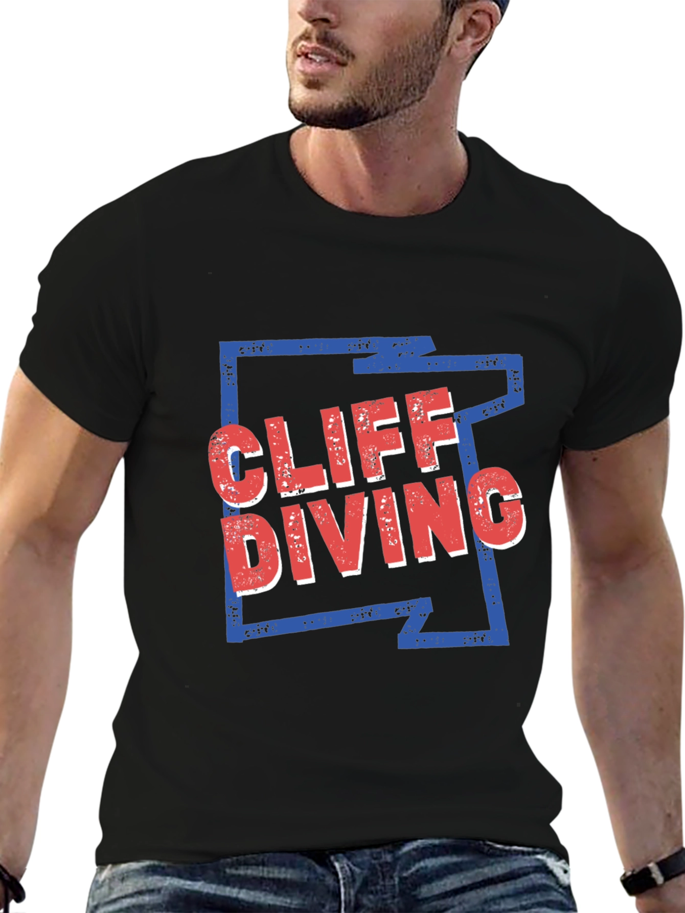 Cliff Diving Graphic Tee - Cool Design