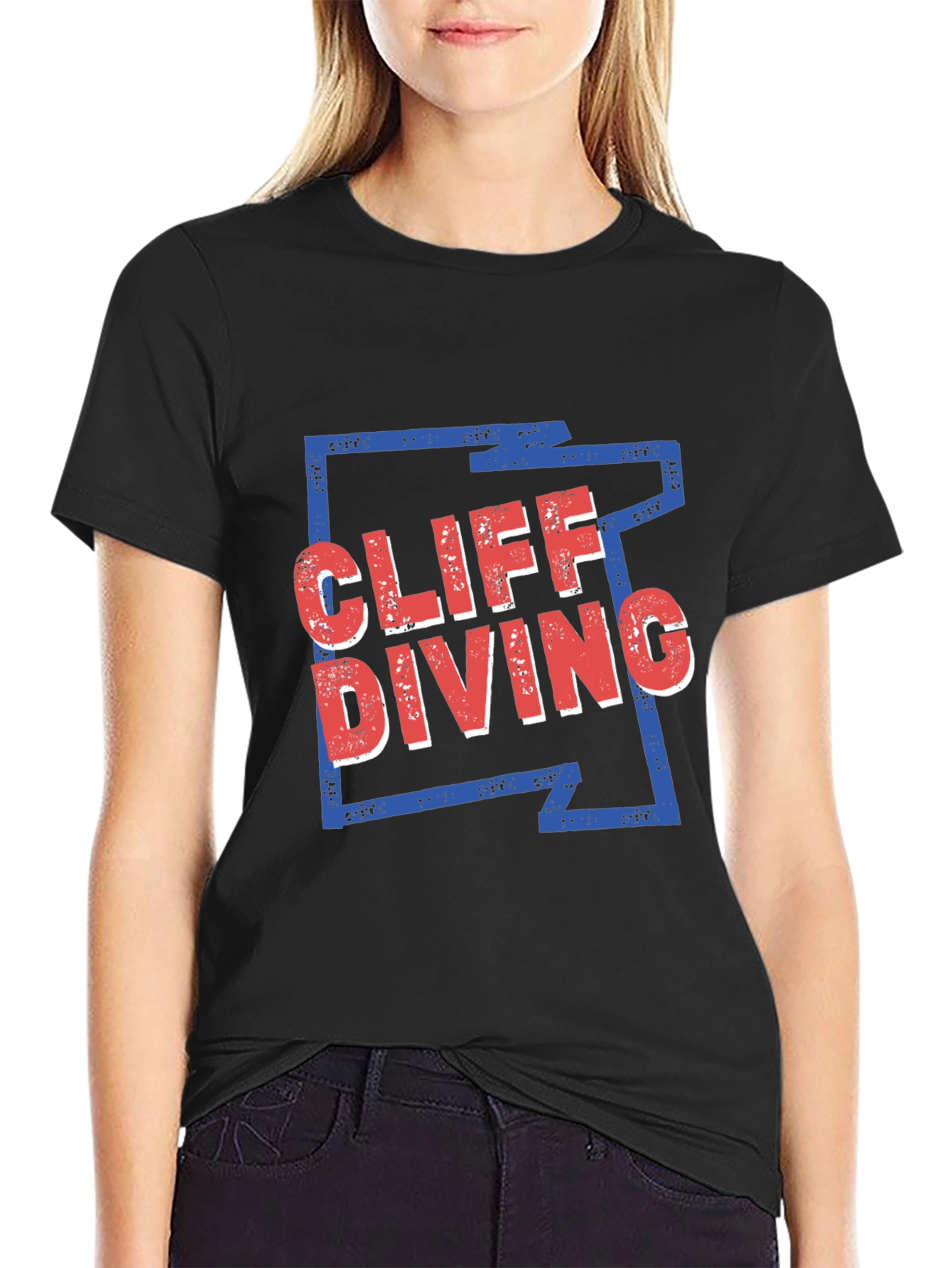 Cliff Diving Graphic Tee - Cool Design