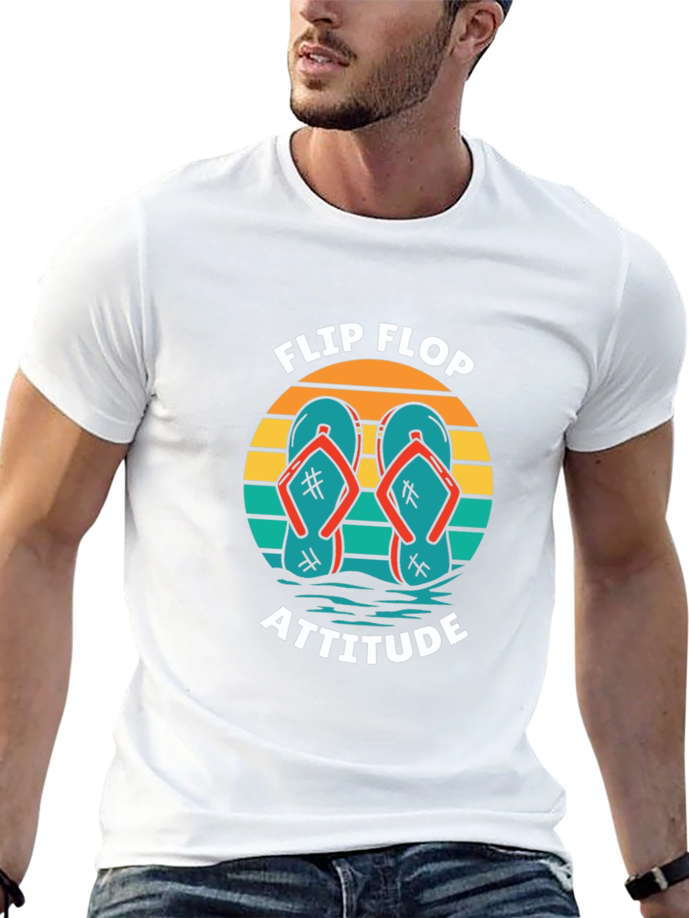 Flip Flop Attitude Graphic Tee - Black