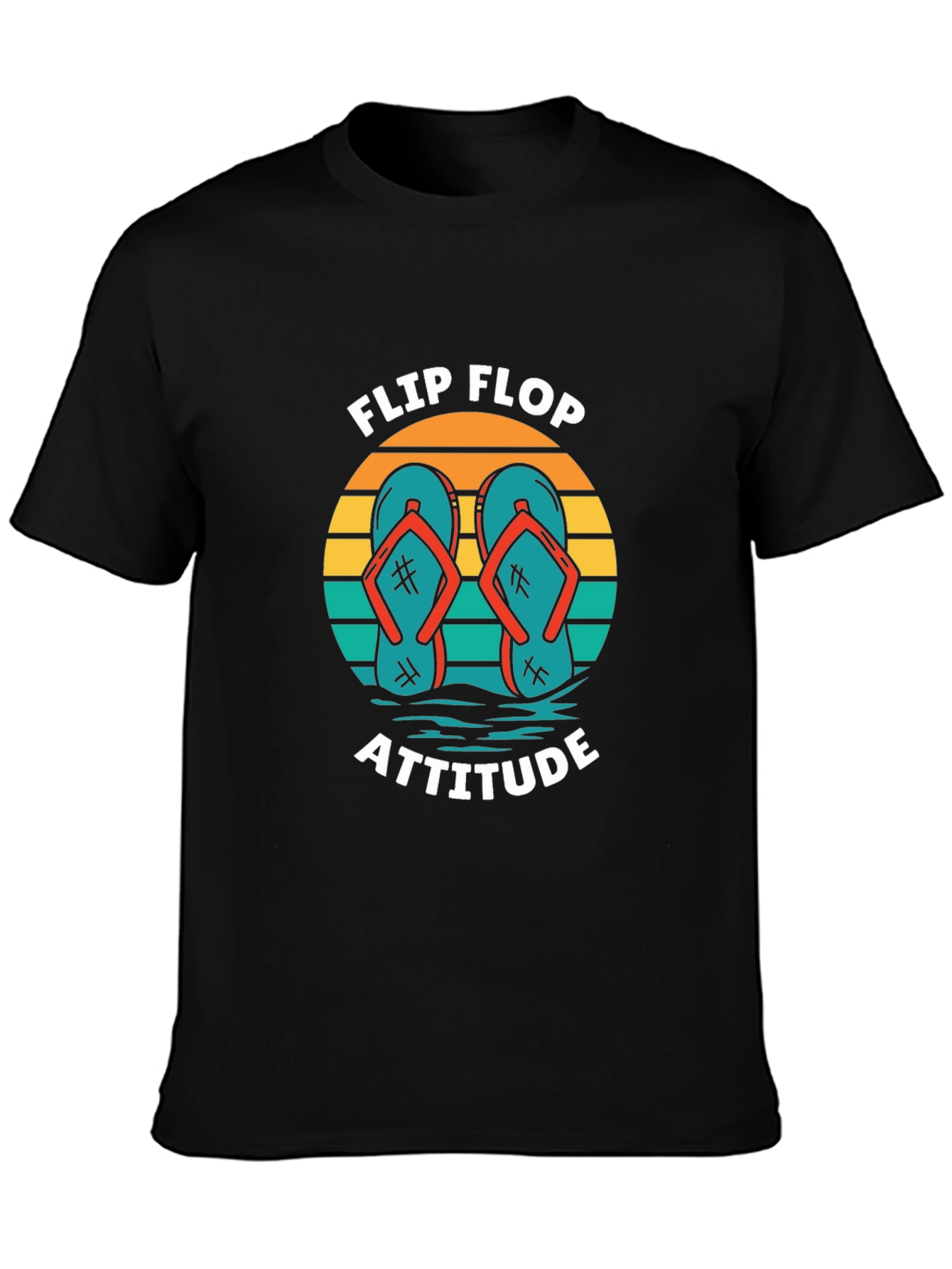 Flip Flop Attitude Graphic Tee - Black