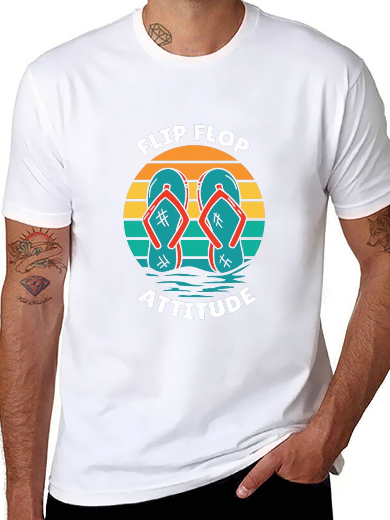 Flip Flop Attitude Graphic Tee - Black