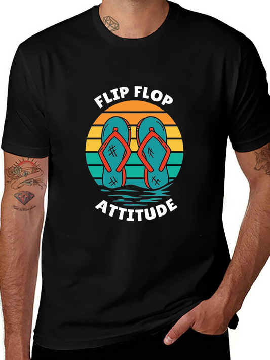 Flip Flop Attitude Graphic Tee - Black