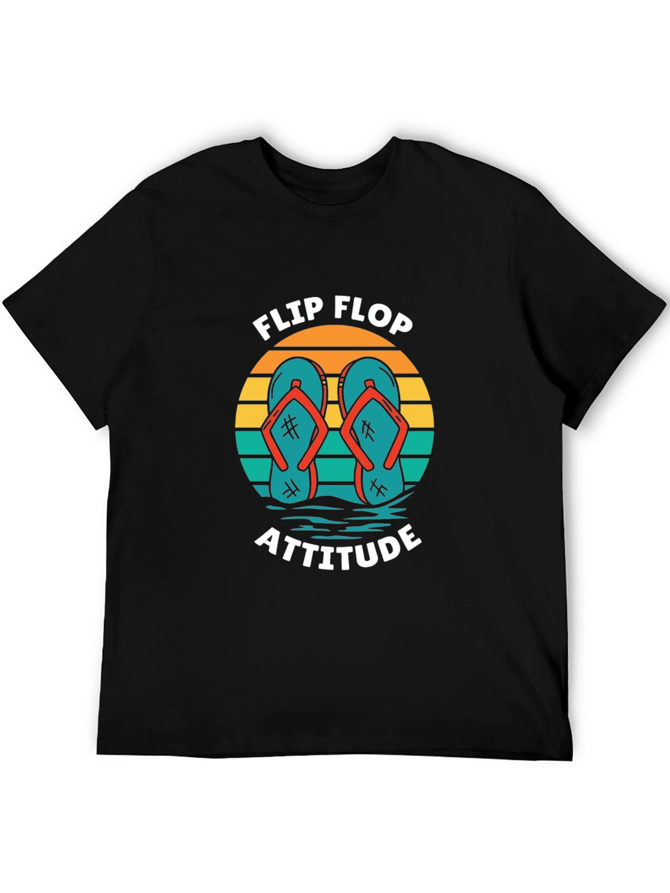 Flip Flop Attitude Graphic Tee - Black