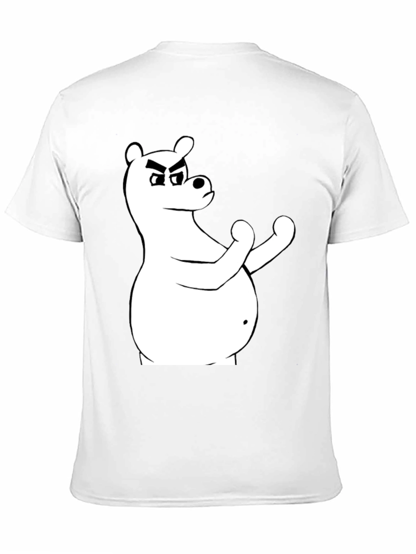 Black T-Shirt with Cartoon Bear Graphic