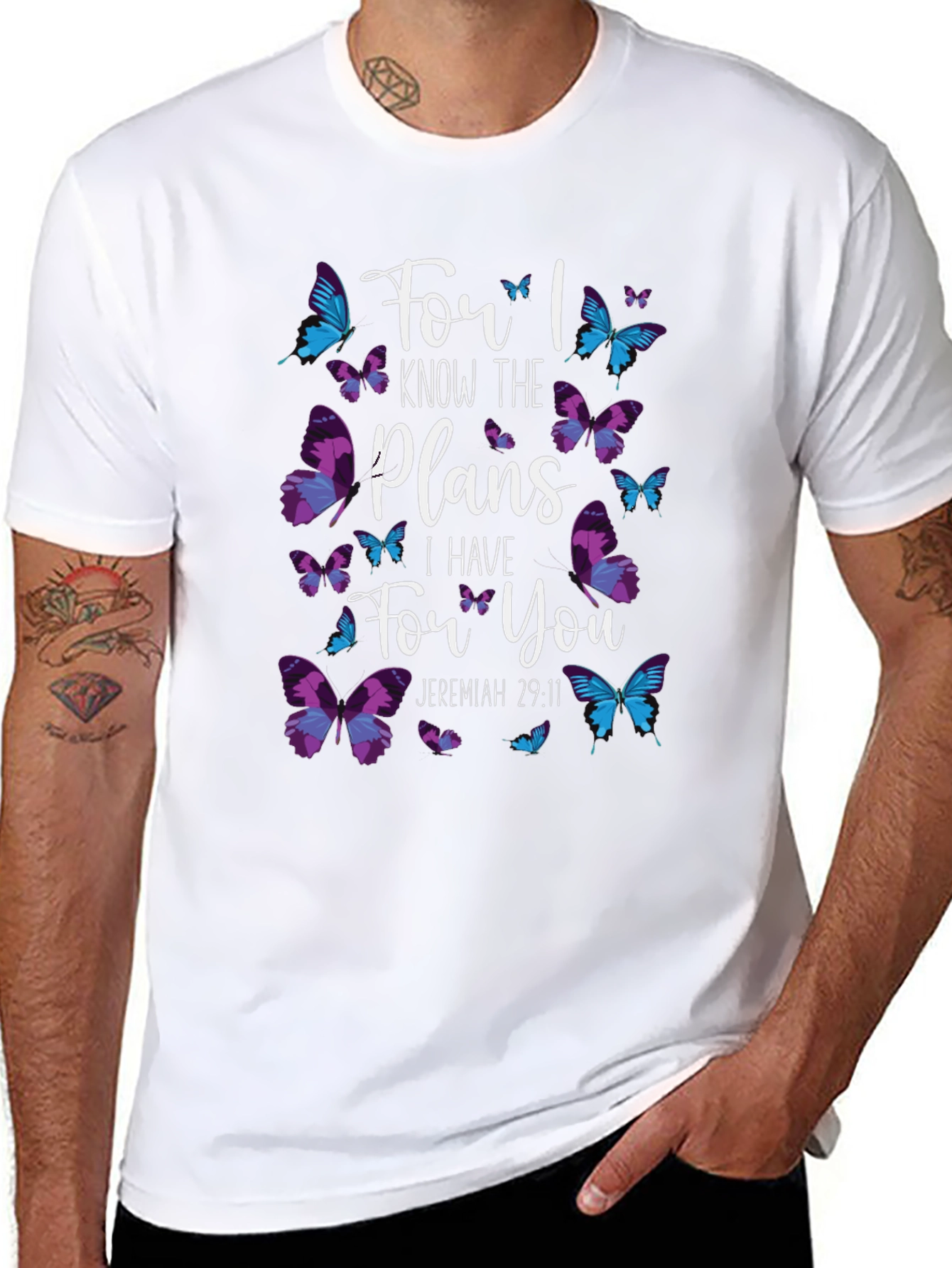 Faith-Based Butterfly Graphic T-Shirt