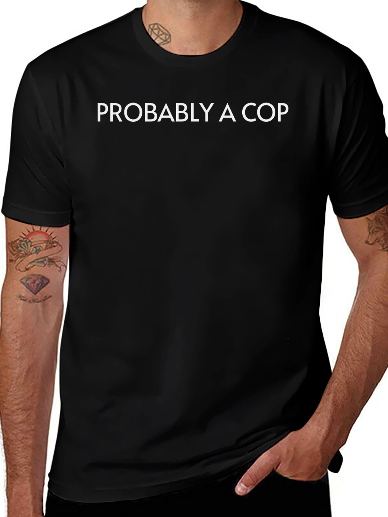 Probably A Cop Novelty T-Shirt - Mens Black Tee