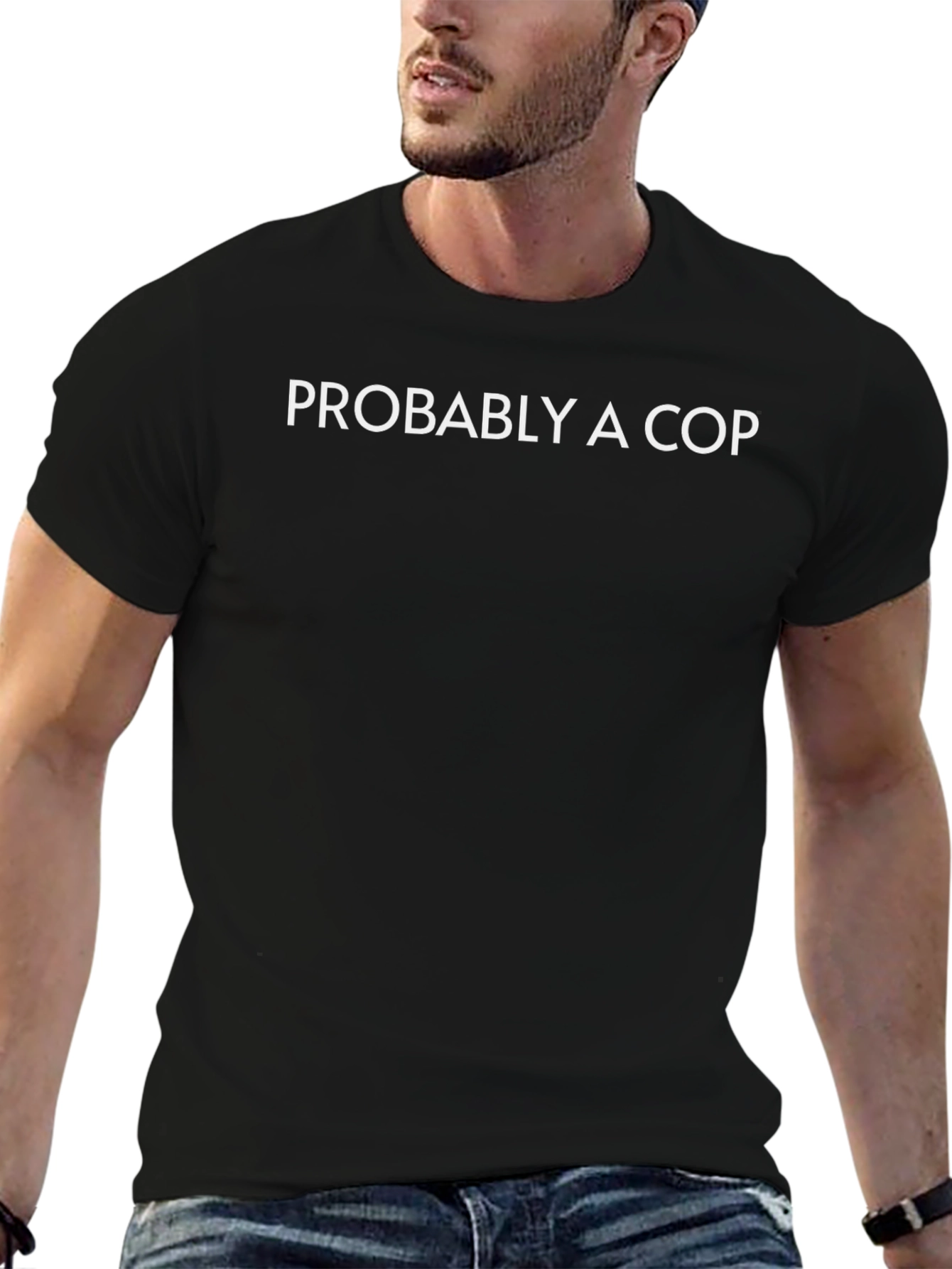 Probably A Cop Novelty T-Shirt - Mens Black Tee