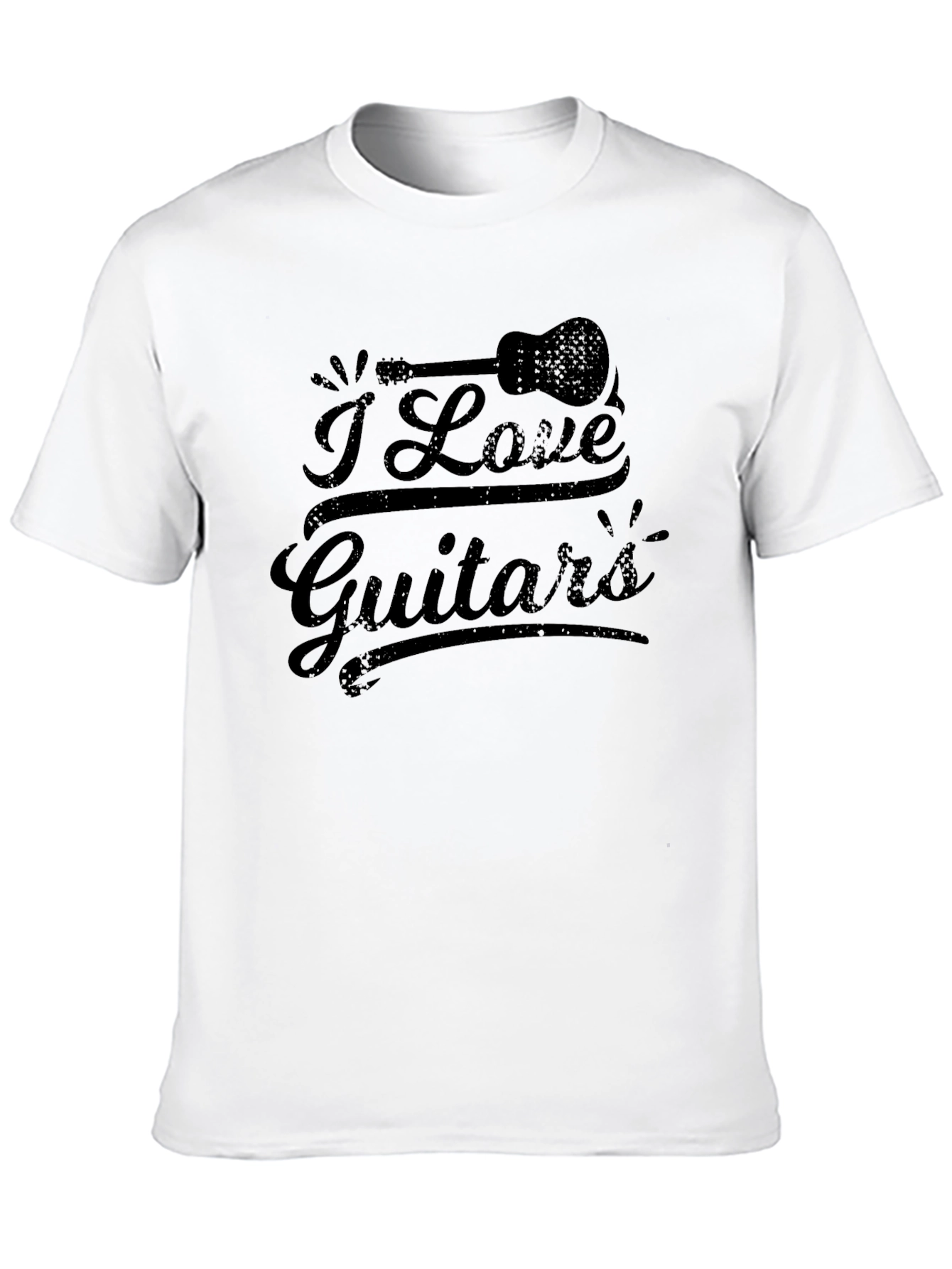 I Love Guitars Graphic Tee - Black Cotton T-Shirt