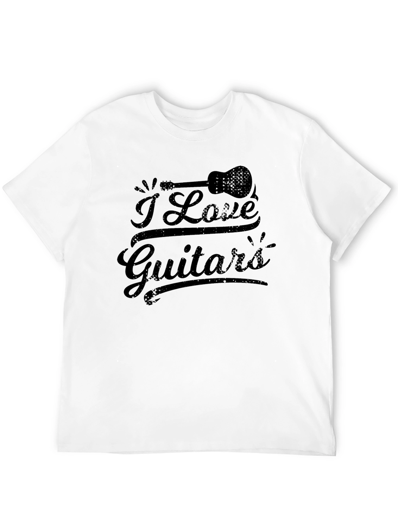 I Love Guitars Graphic Tee - Black Cotton T-Shirt