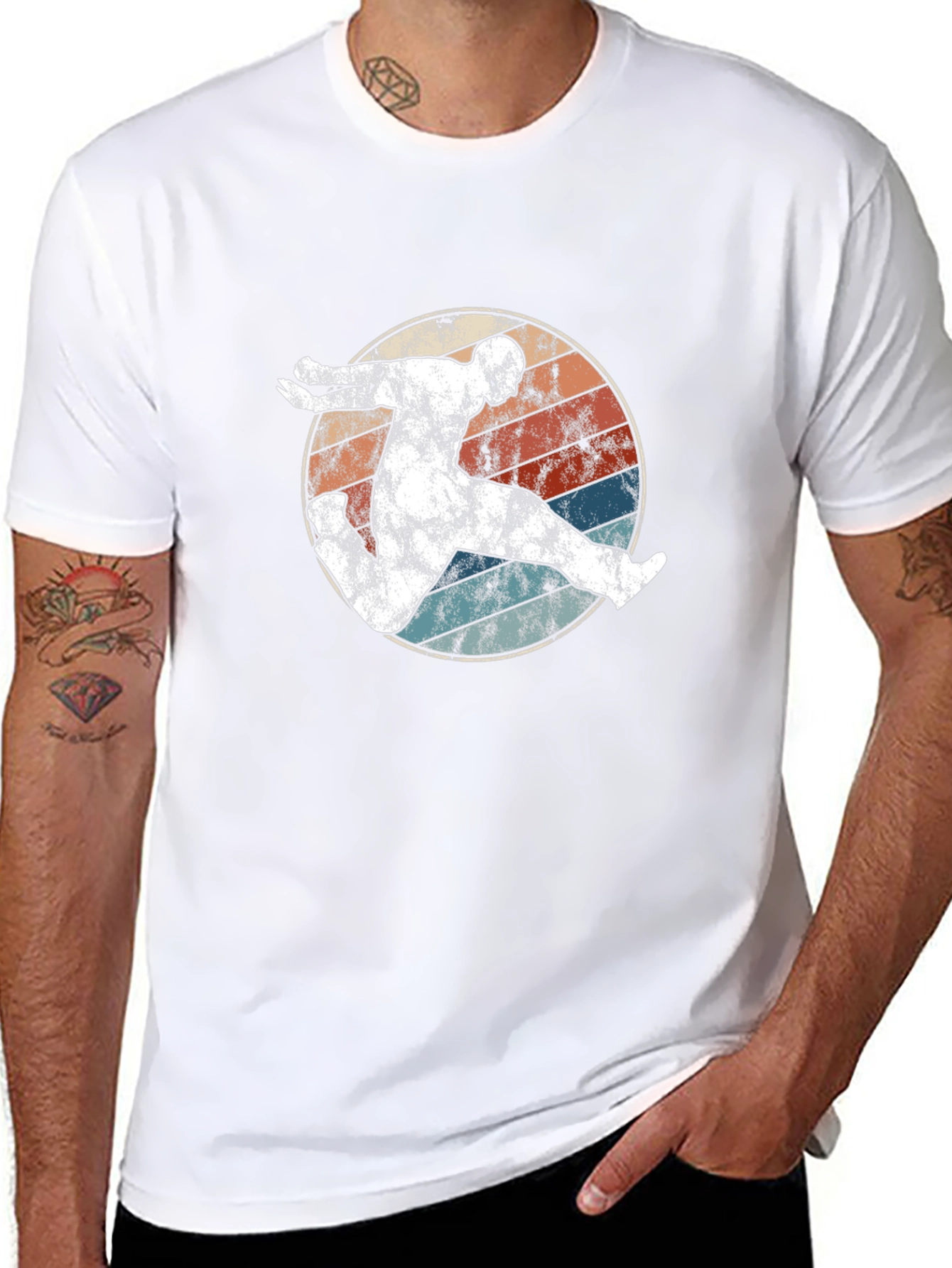 Retro Runner Graphic T-Shirt - Black
