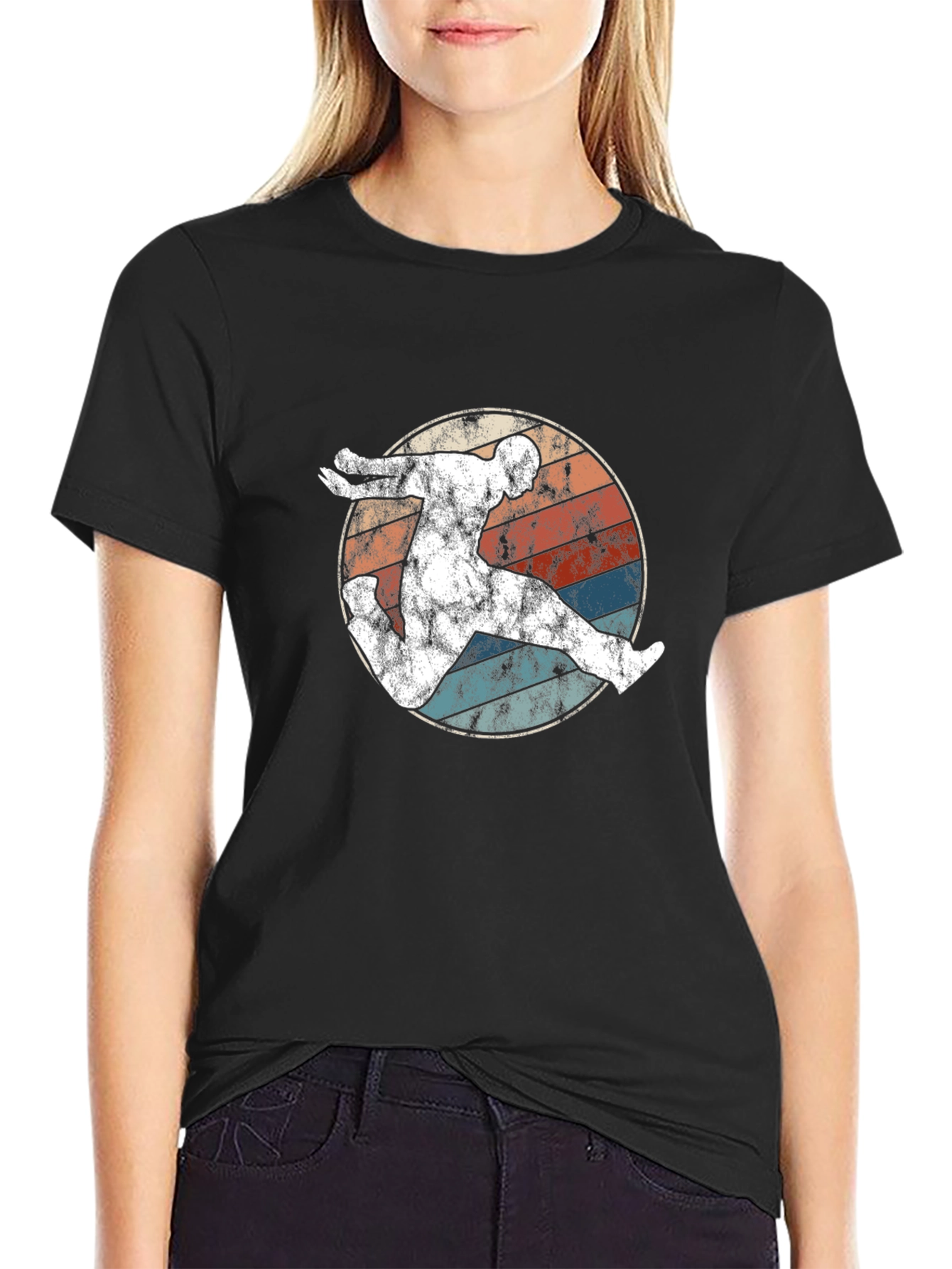 Retro Runner Graphic T-Shirt - Black