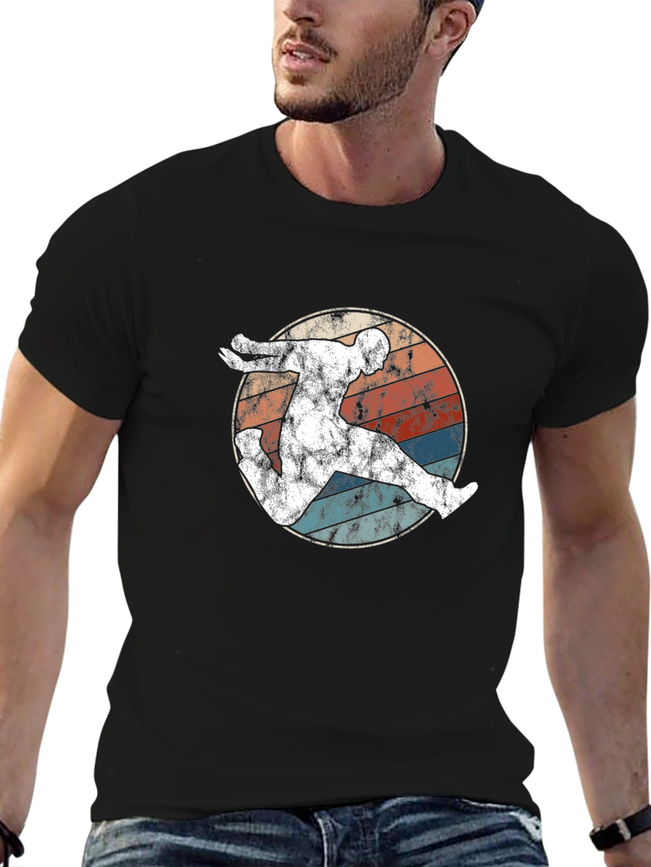 Retro Runner Graphic T-Shirt - Black