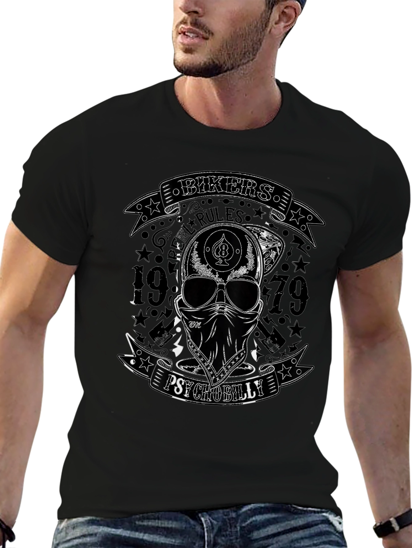 Bikers Rules Psychobilly T-Shirt Black