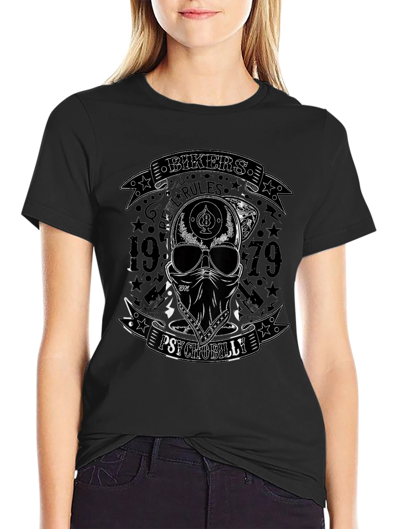 Bikers Rules Psychobilly T-Shirt Black