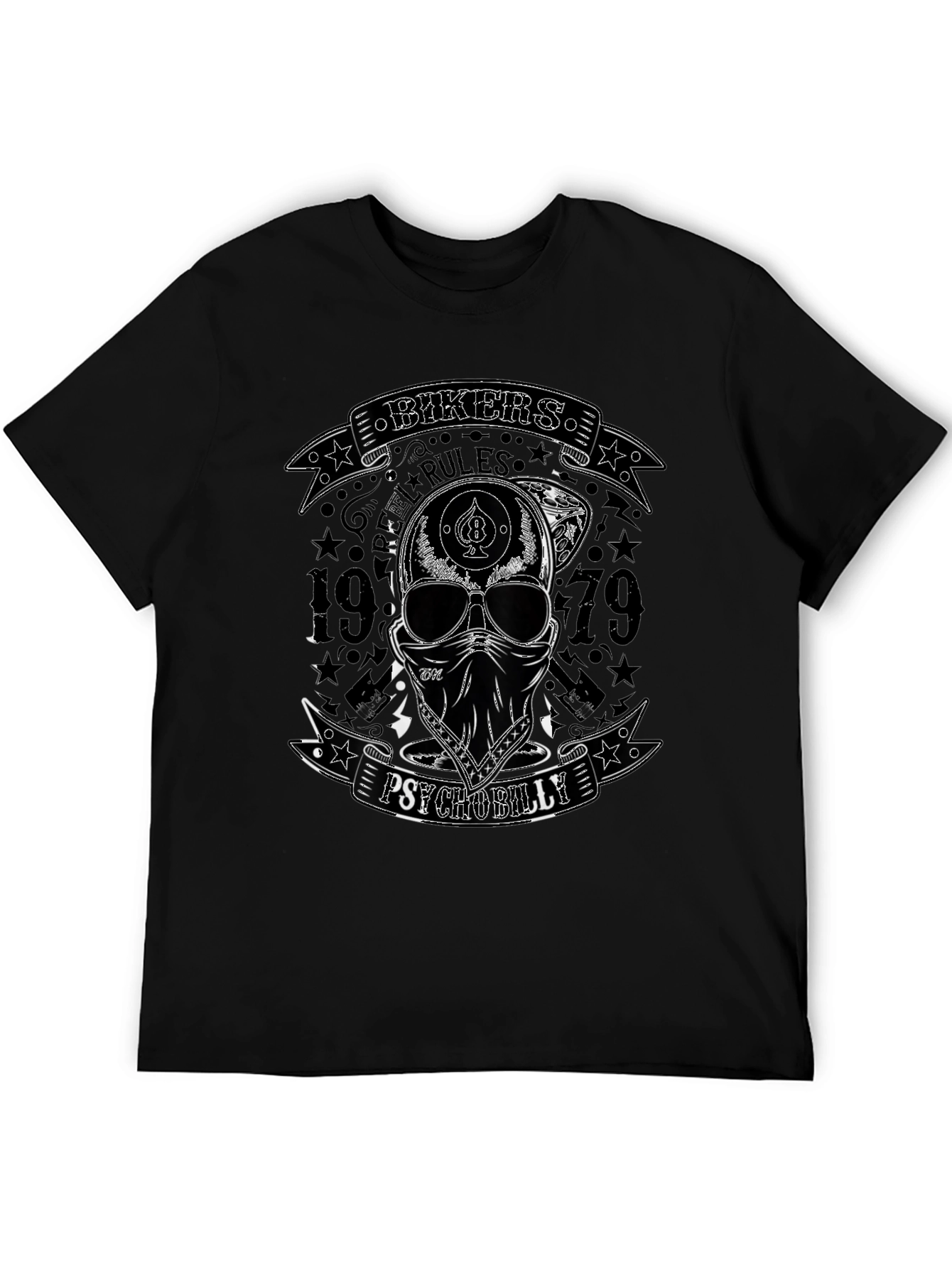 Bikers Rules Psychobilly T-Shirt Black