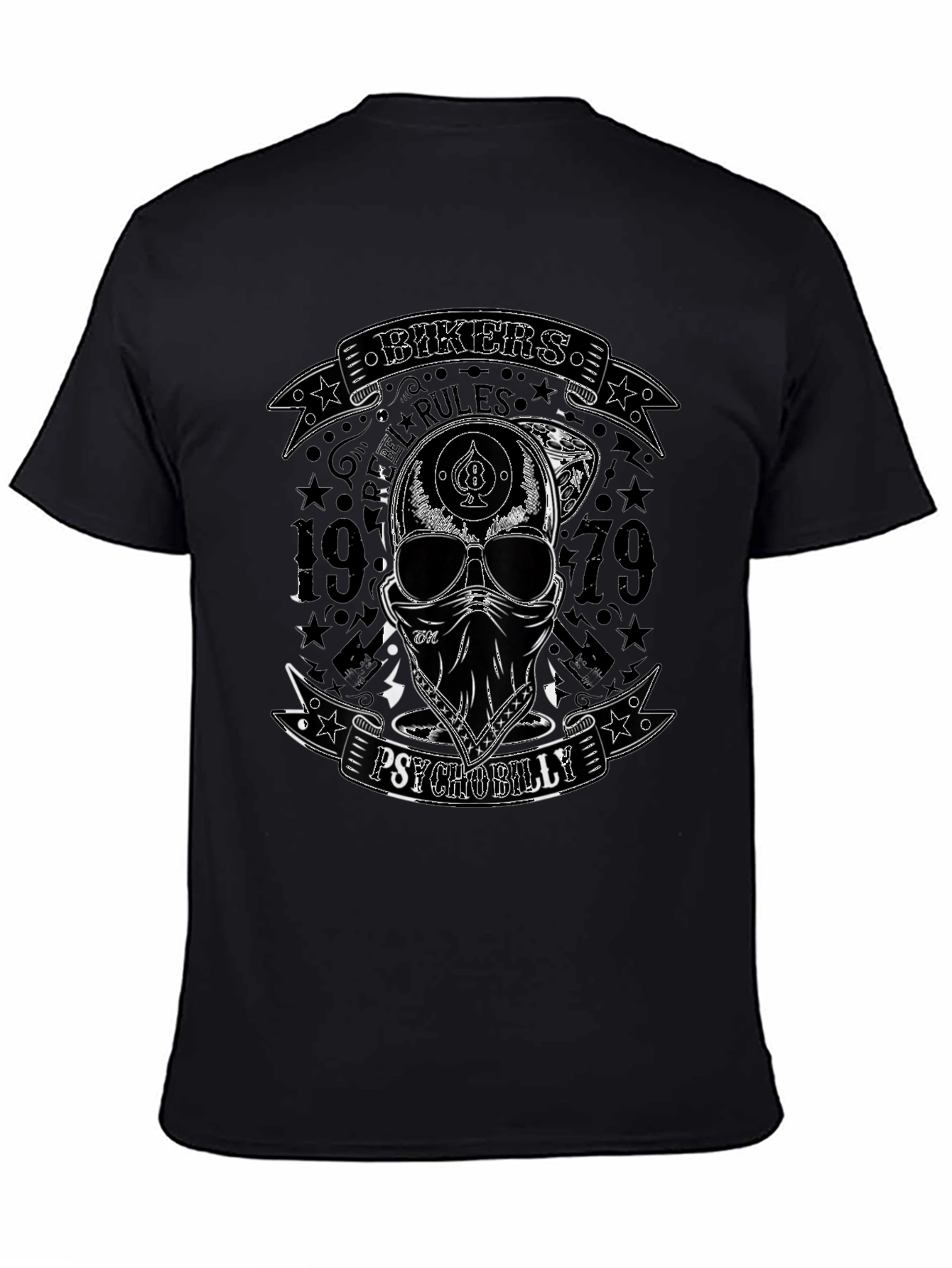 Bikers Rules Psychobilly T-Shirt Black