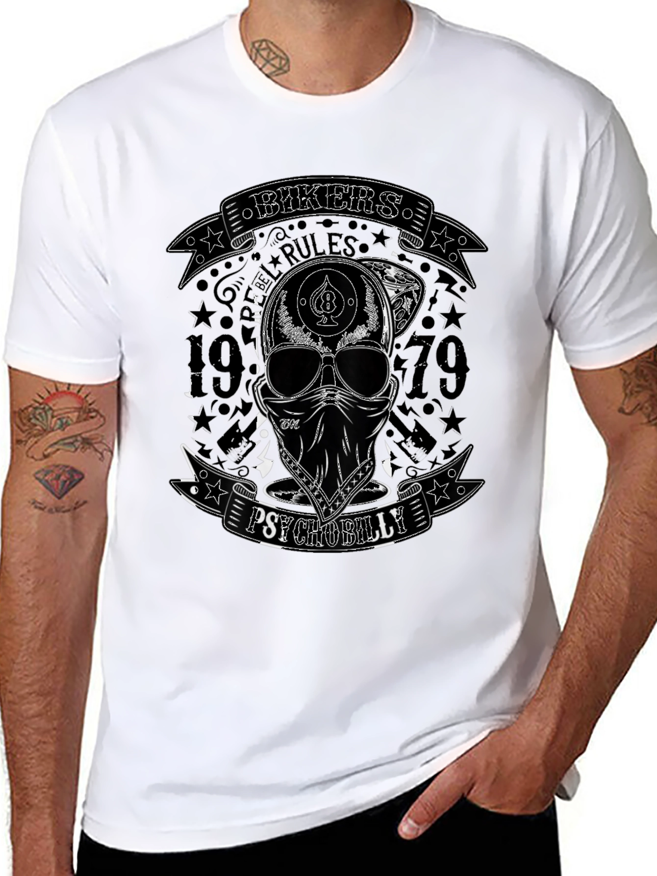 Bikers Rules Psychobilly T-Shirt Black