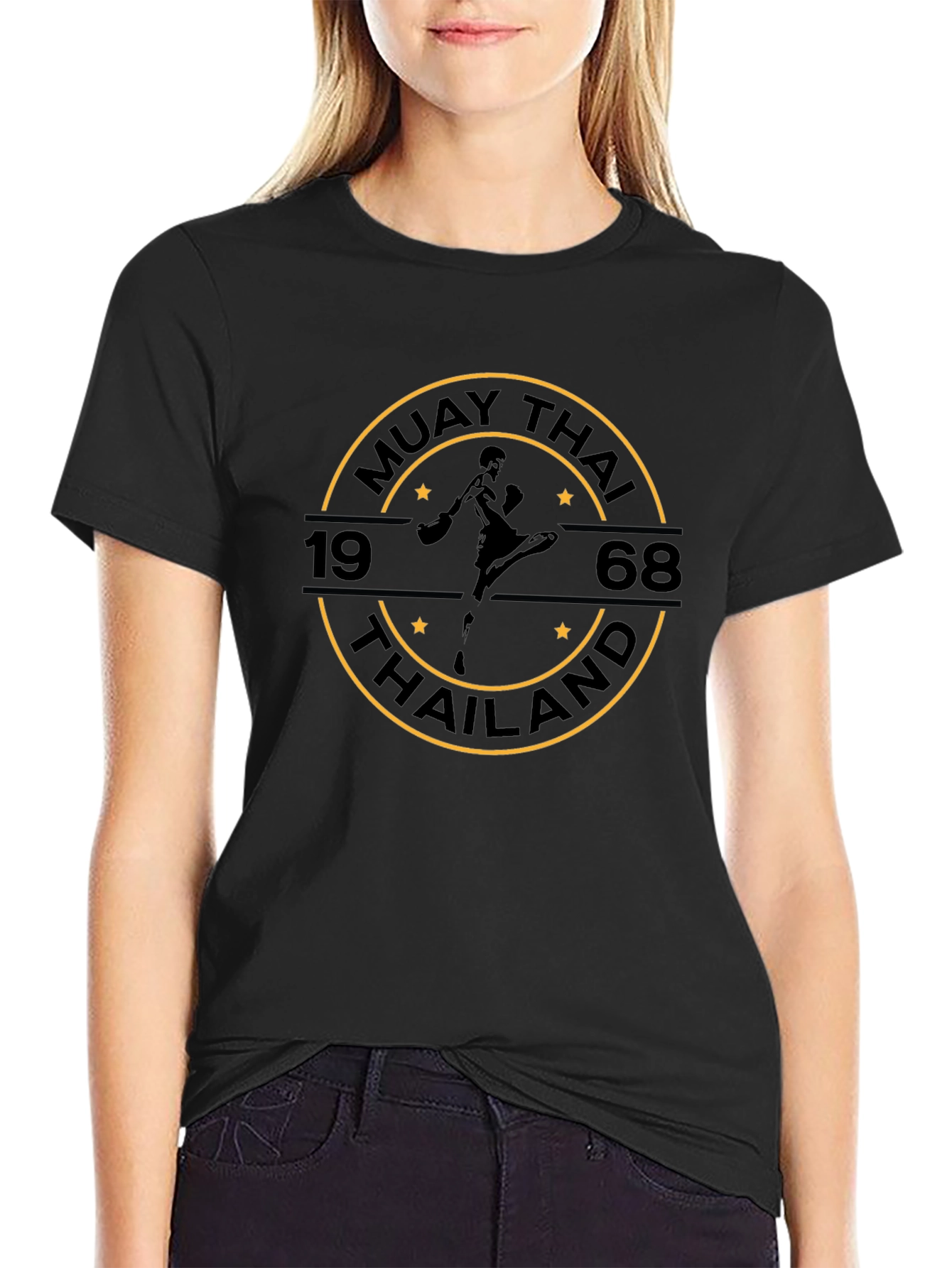 Muay Thai 1968 Thailand Black T-Shirt
