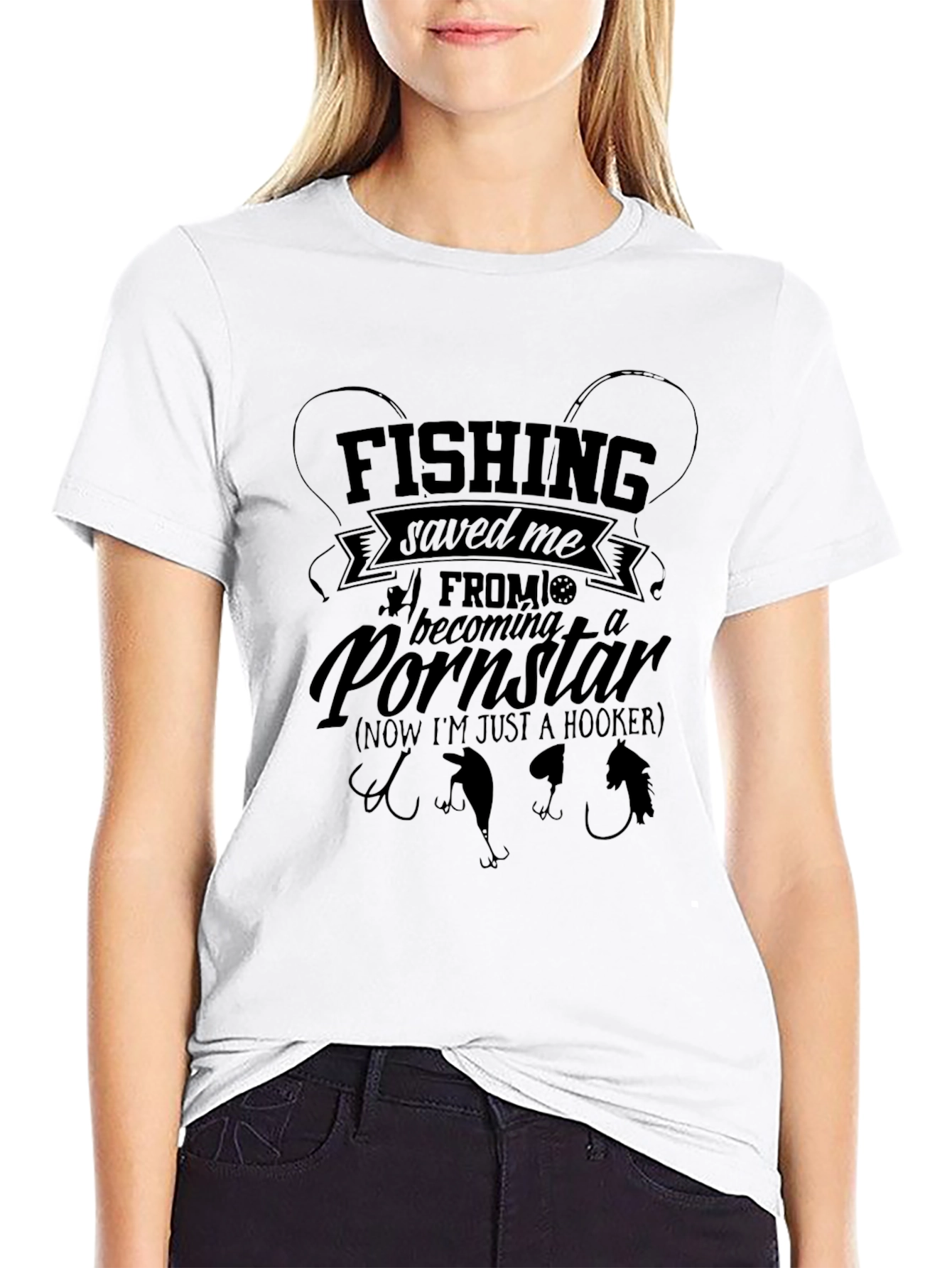 Fishing Saved Me T-Shirt - Hooker Joke Tee