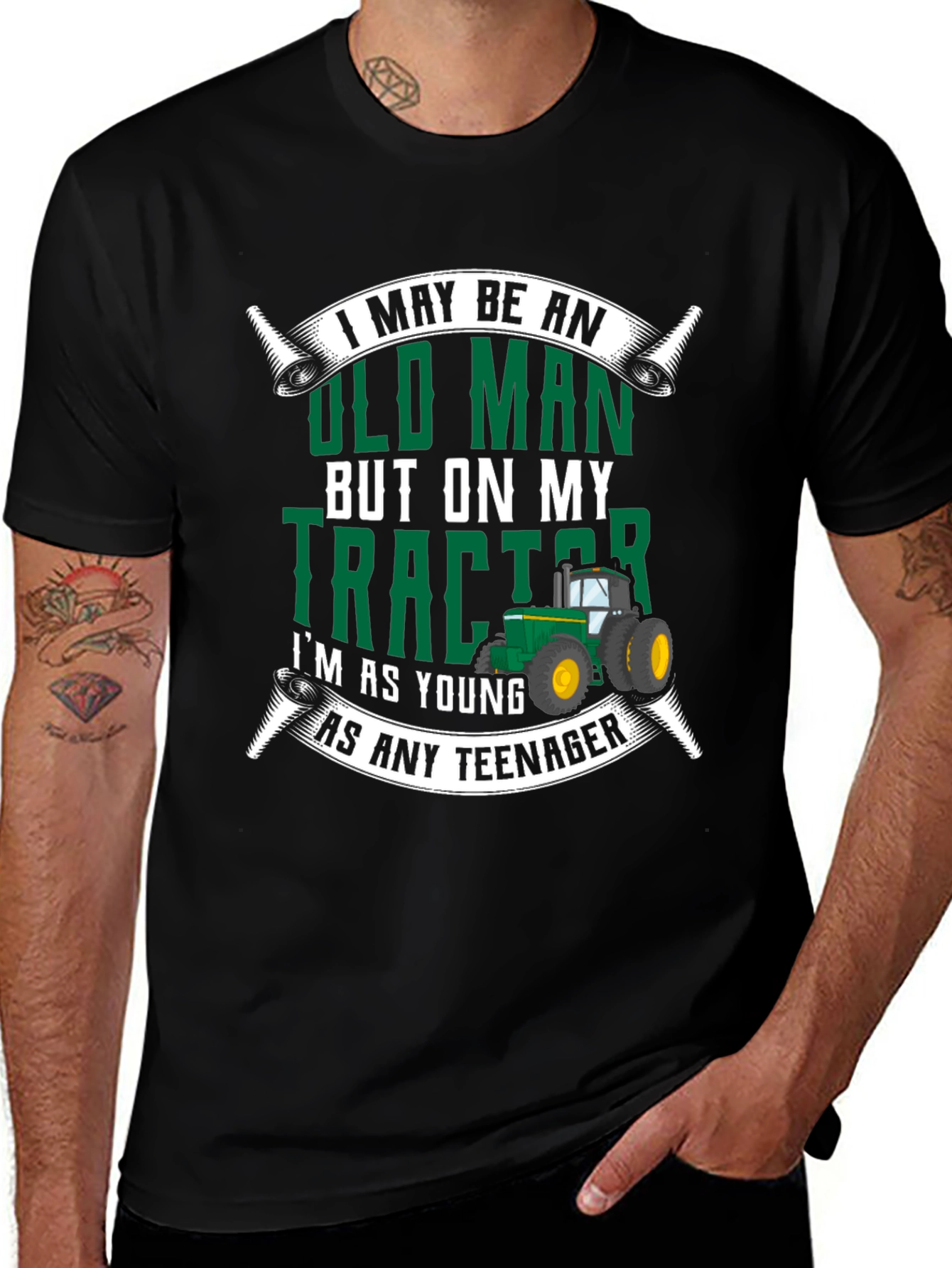 Old Man Tractor T-Shirt - Funny Novelty Gift