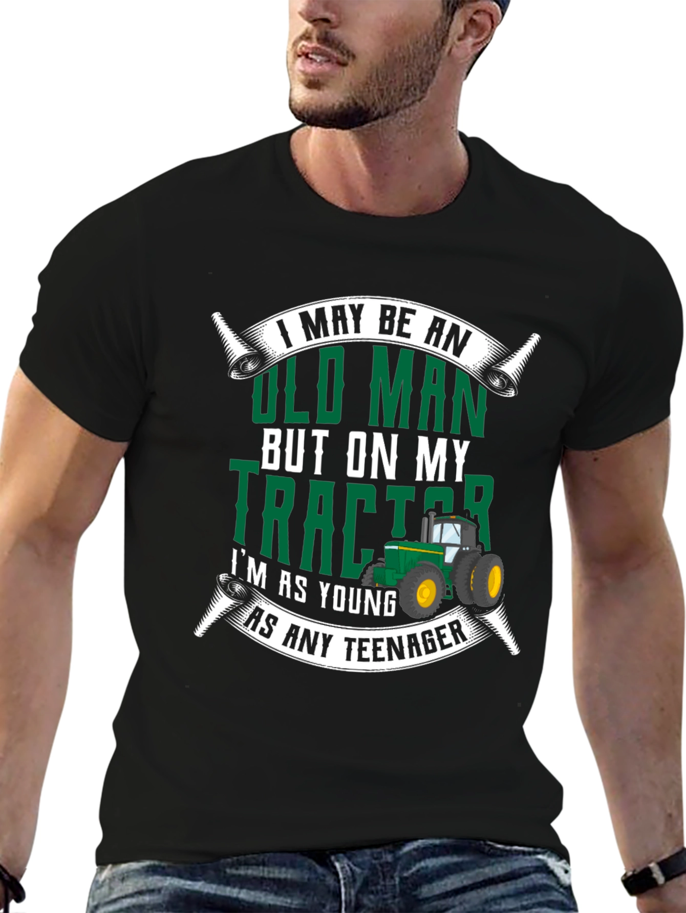 Old Man Tractor T-Shirt - Funny Novelty Gift