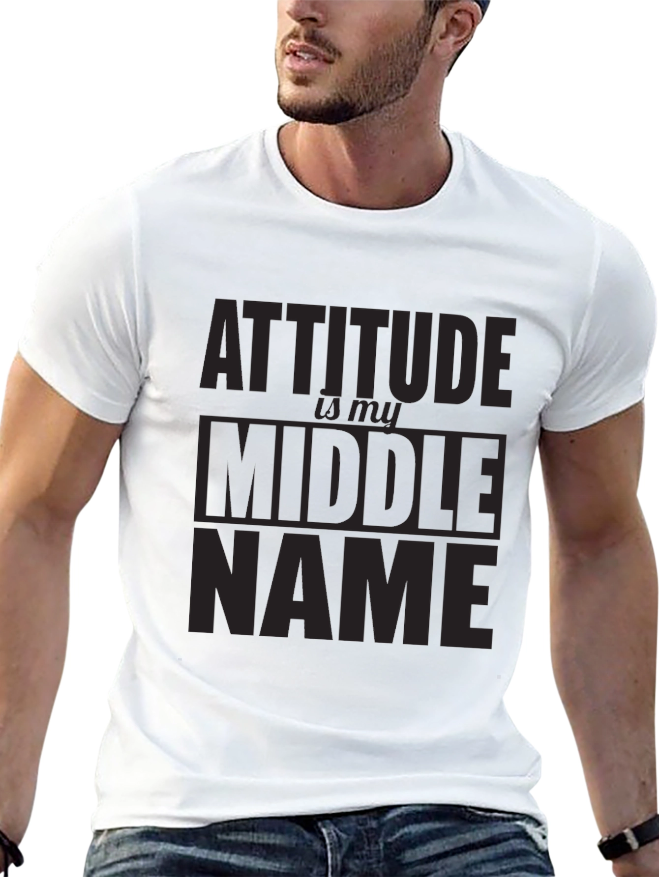 Attitude Middle Name Black T-Shirt
